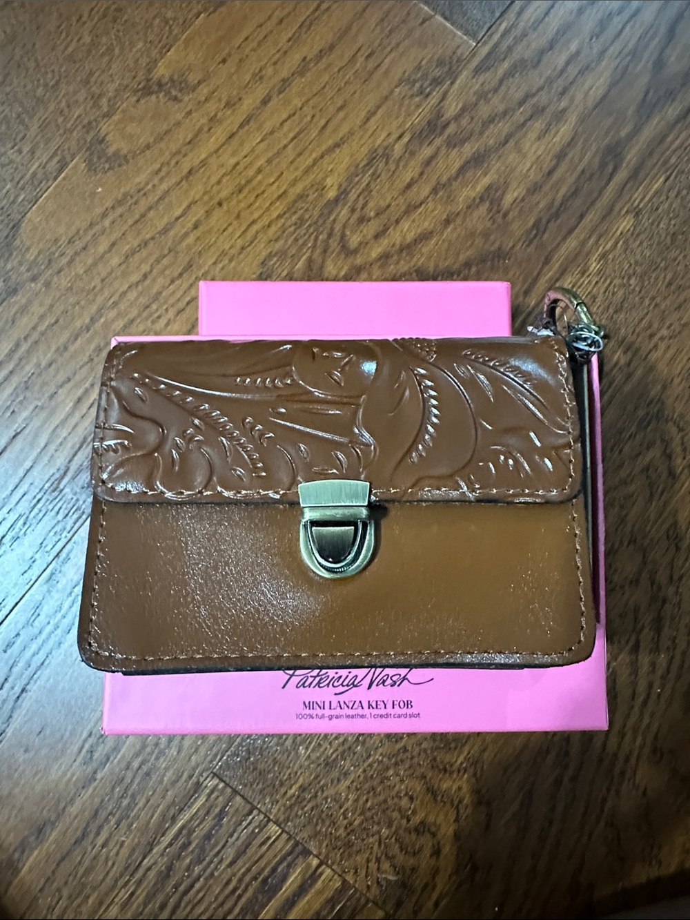 Patricia Nash Brown Mini Lanza Key Fob (NIB)